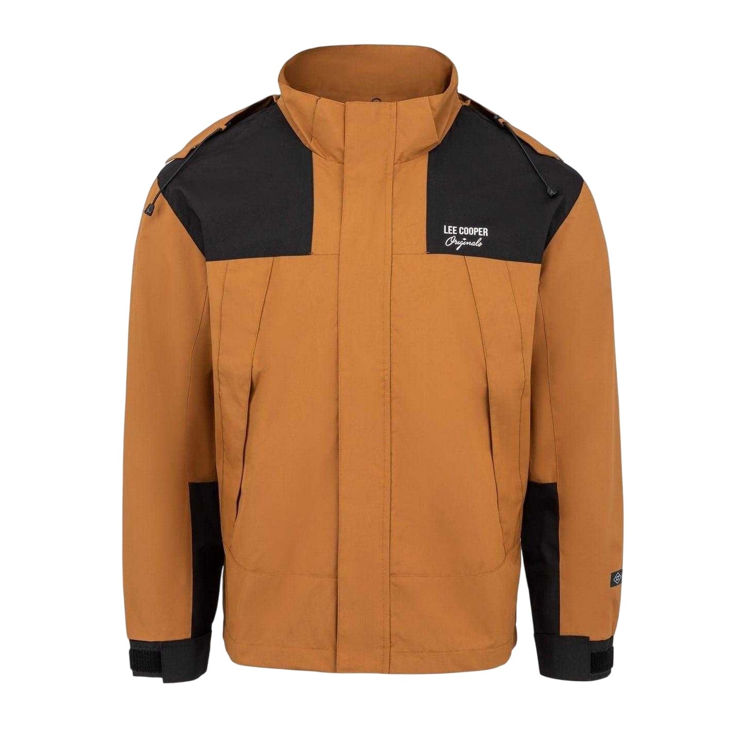 Caramel - Front - Lee Cooper Mens Colour Block Polyester Outdoor Jacket