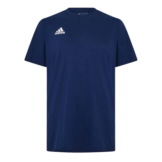 Navy - Front - Adidas Mens Logo Cotton Crew Neck T-Shirt