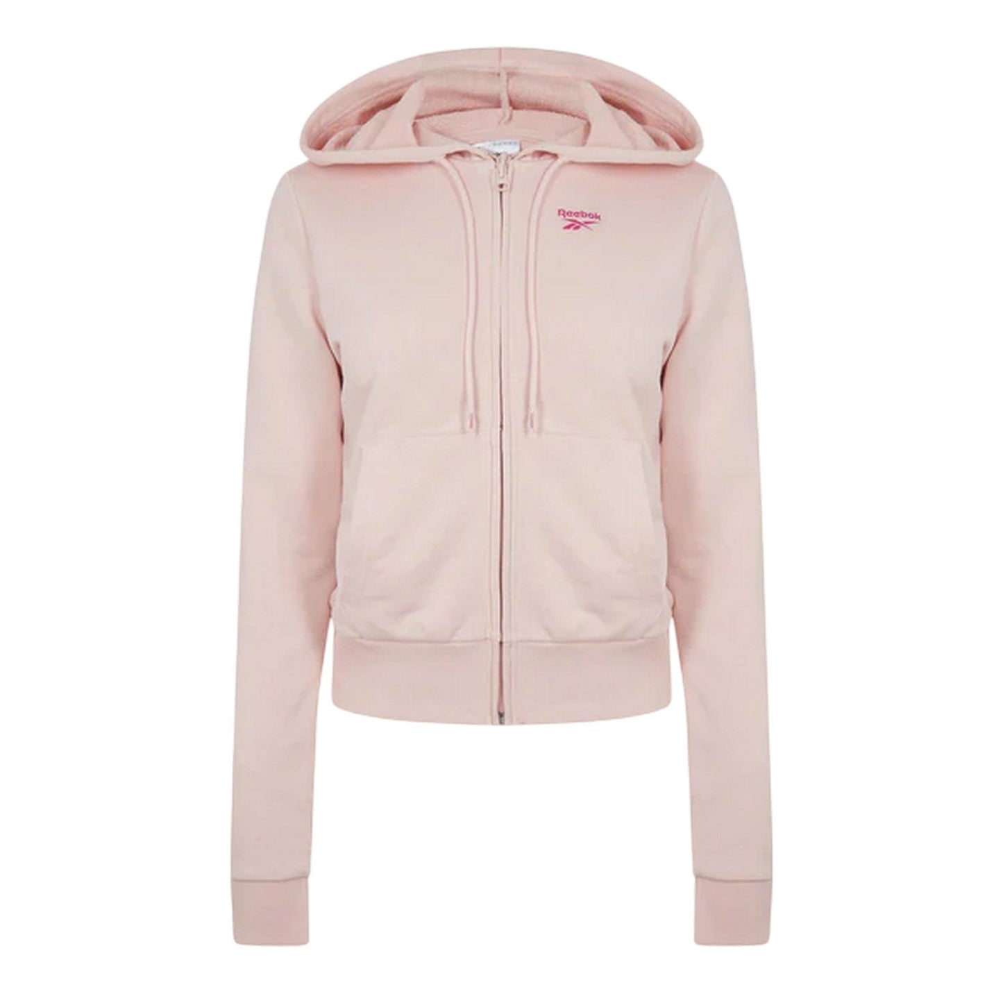 Light Pink - Front - Reebok Womens-Ladies French Terry Regular Full Zip Hoodie
