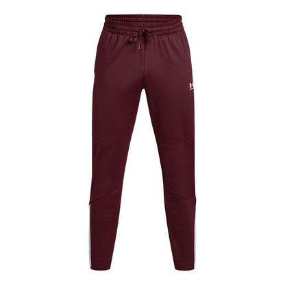 Burgundy - Front - Under Armour Mens Tricot Jogging Bottoms