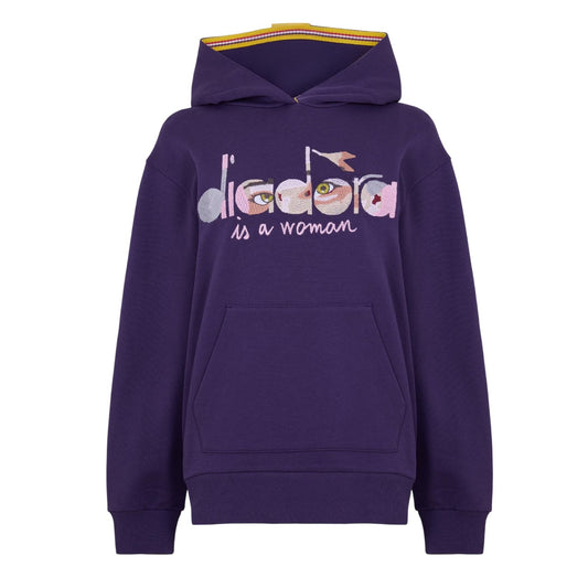 Purple - Front - Diadora Womens-Ladies Eye Polycotton Hooded Hoodie