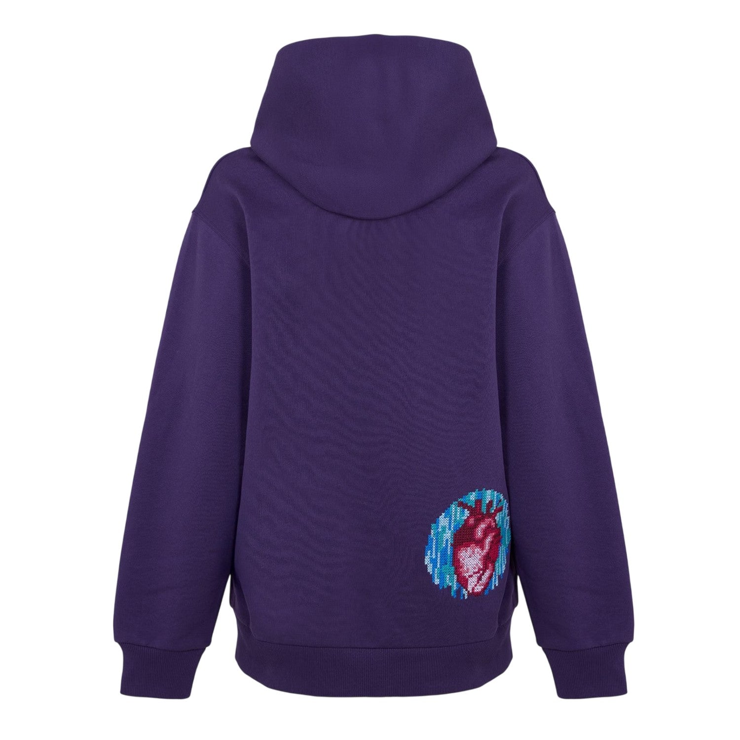 Purple - Back - Diadora Womens-Ladies Eye Polycotton Hooded Hoodie