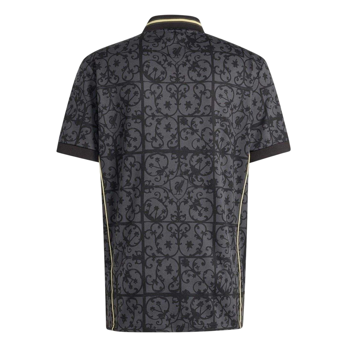 Black-Gold - Back - Adidas Unisex Adult Liverpool FC V Neck Football Jersey