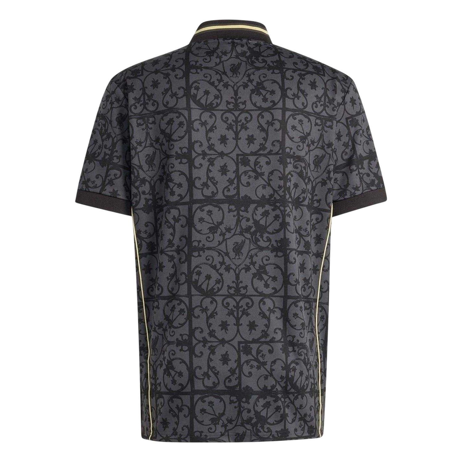 Black-Gold - Back - Adidas Unisex Adult Liverpool FC V Neck Football Jersey