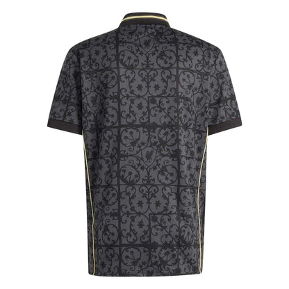 Black-Gold - Back - Adidas Unisex Adult Liverpool FC V Neck Football Jersey
