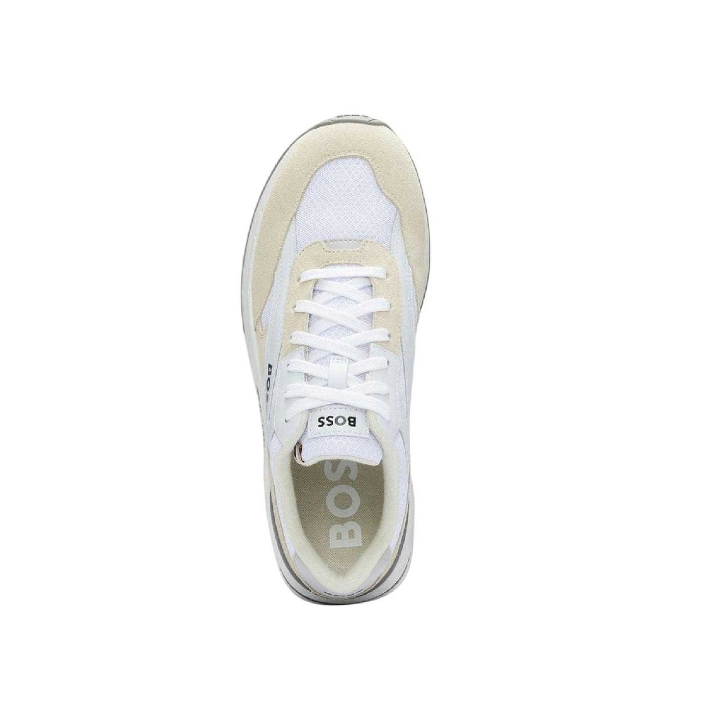 White - Lifestyle - Boss Mens Kurt Leather Running Trainers