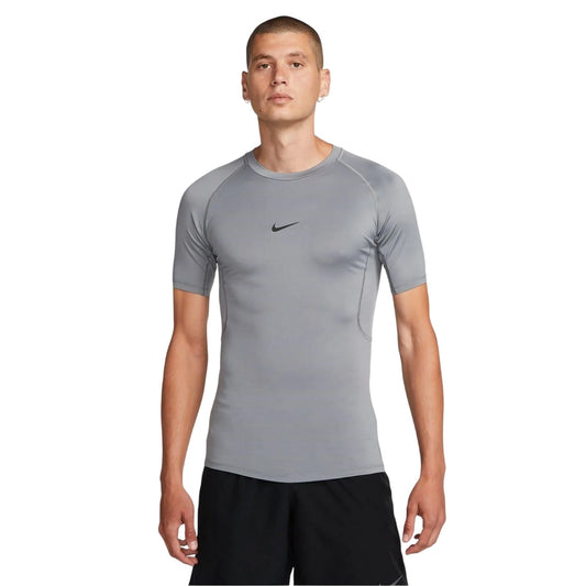 Grey - Front - Nike Mens Pro Core Dri-FIT Compression Tight Base Layer Top