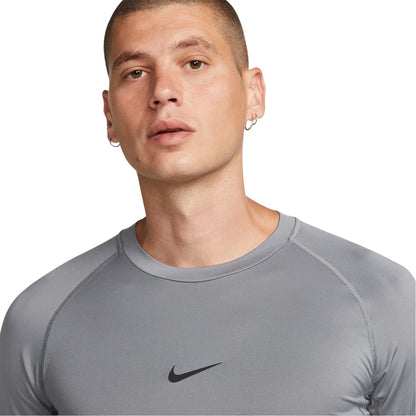 Grey - Side - Nike Mens Pro Core Dri-FIT Compression Tight Base Layer Top
