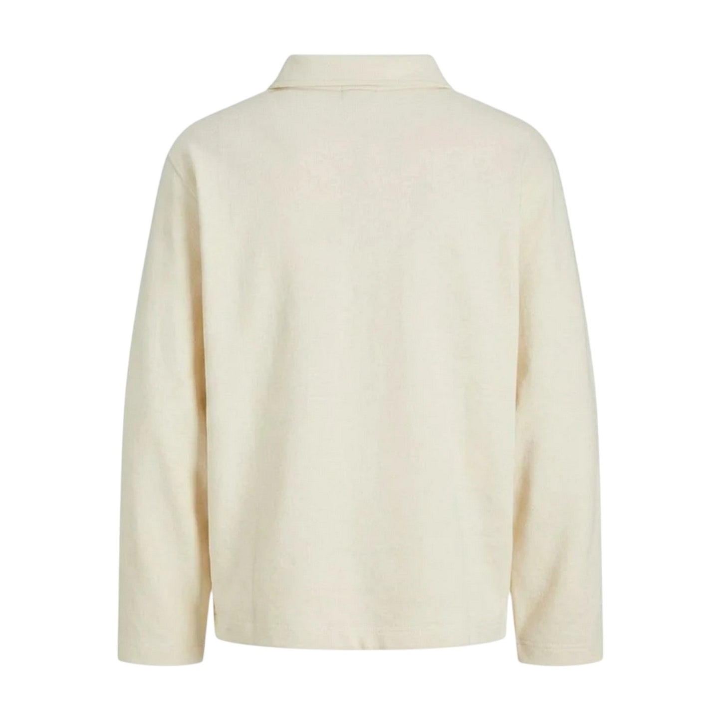 Antique White - Back - Jack And Jones Mens Split Neck Relaxed Fit Sweatshirt