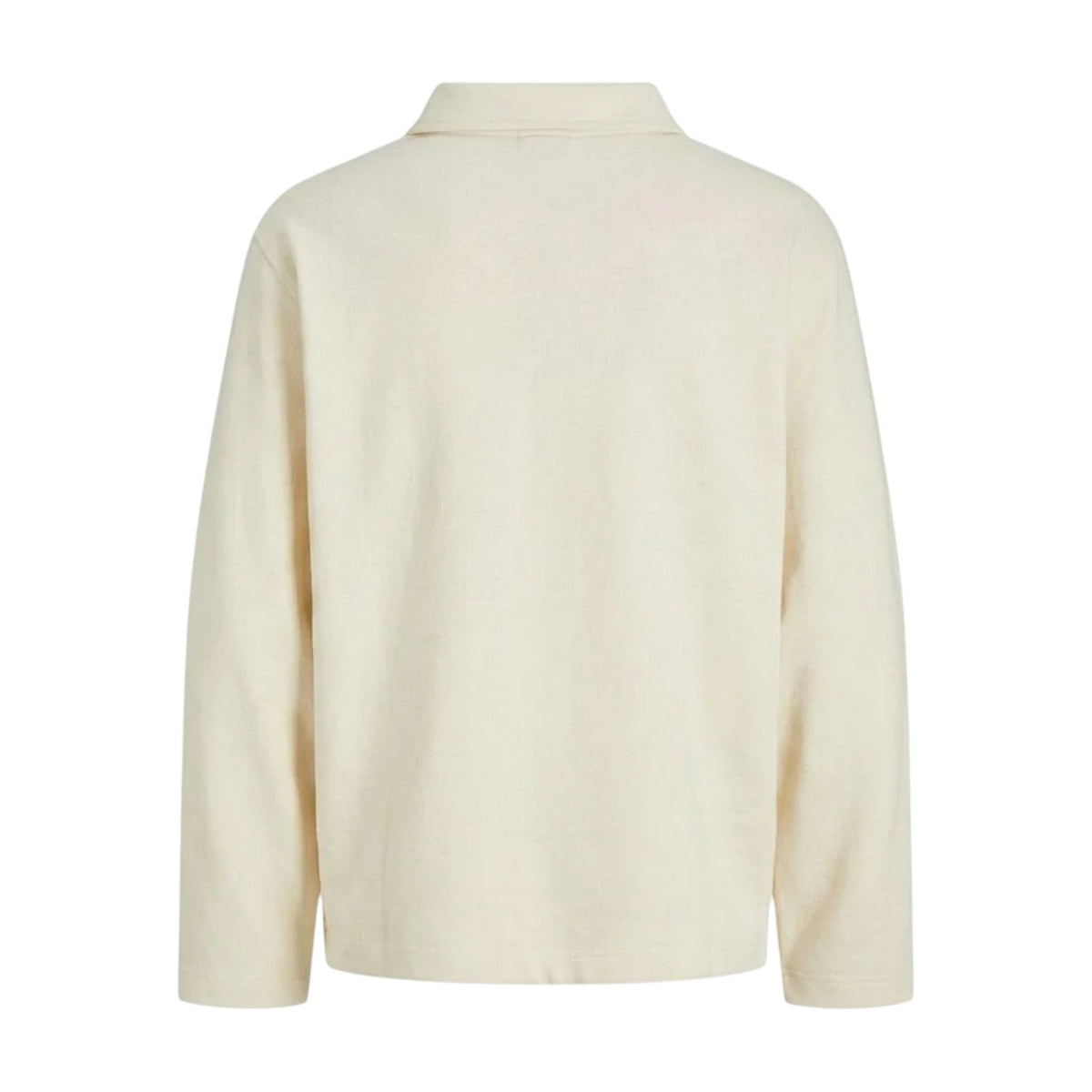 Antique White - Back - Jack And Jones Mens Split Neck Relaxed Fit Sweatshirt