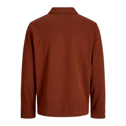 Brandy - Back - Jack And Jones Mens Split Neck Relaxed Fit Sweatshirt