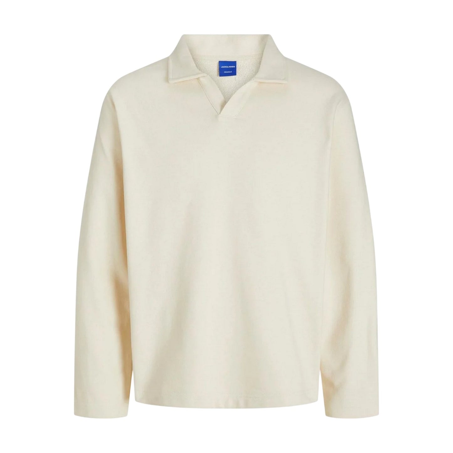 Antique White - Front - Jack And Jones Mens Split Neck Relaxed Fit Sweatshirt