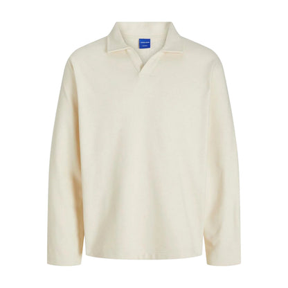 Antique White - Front - Jack And Jones Mens Split Neck Relaxed Fit Sweatshirt