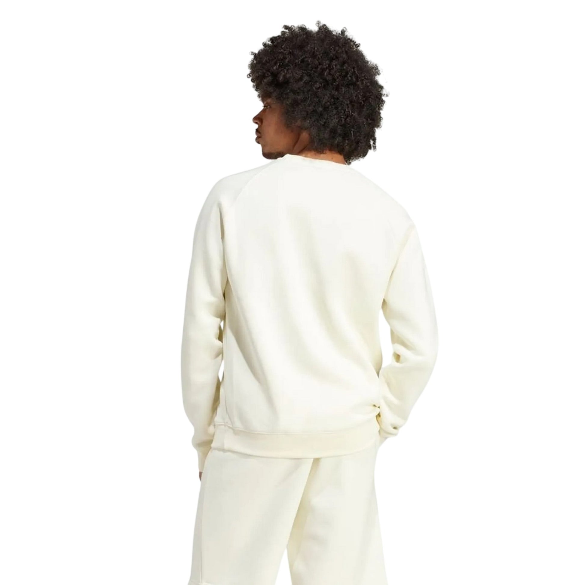 Ivory - Back - Adidas Mens Essential Crew Neck Sweatshirt