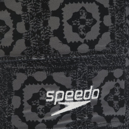 Black-Grey - Side - Speedo Mens Valmilton Palm Leaf Swim Shorts