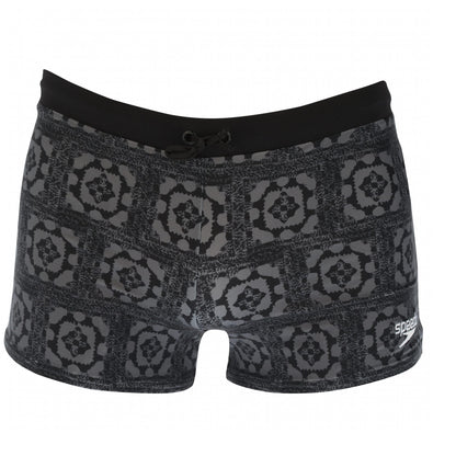 Black-Grey - Front - Speedo Mens Valmilton Palm Leaf Swim Shorts