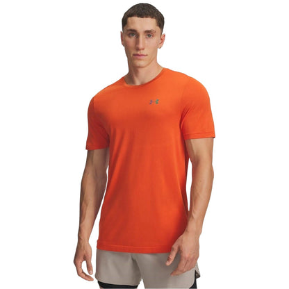 Orange - Front - Under Armour Mens Vanish Elite Seamless T-Shirt