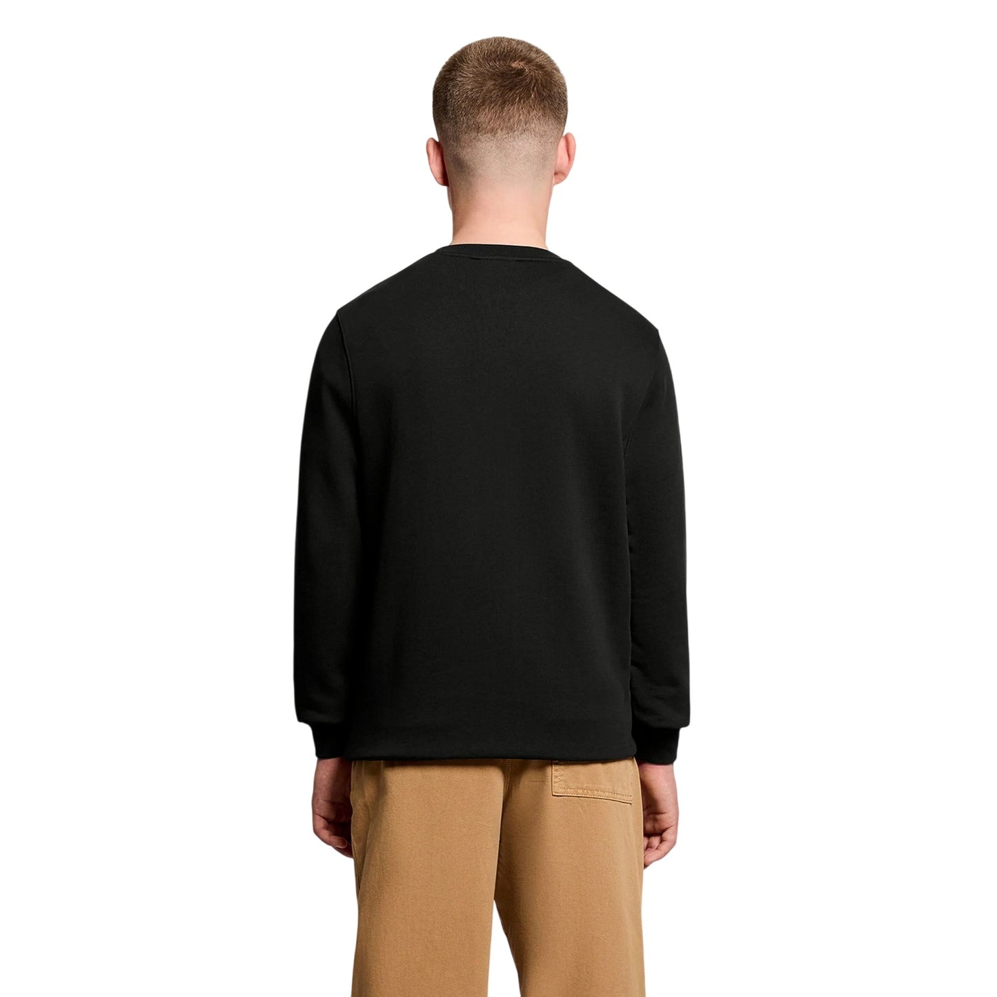 Jet Black - Back - Lyle & Scott Boys Embroidered Logo Cotton Sweatshirt
