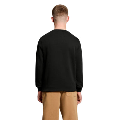Jet Black - Back - Lyle & Scott Boys Embroidered Logo Cotton Sweatshirt