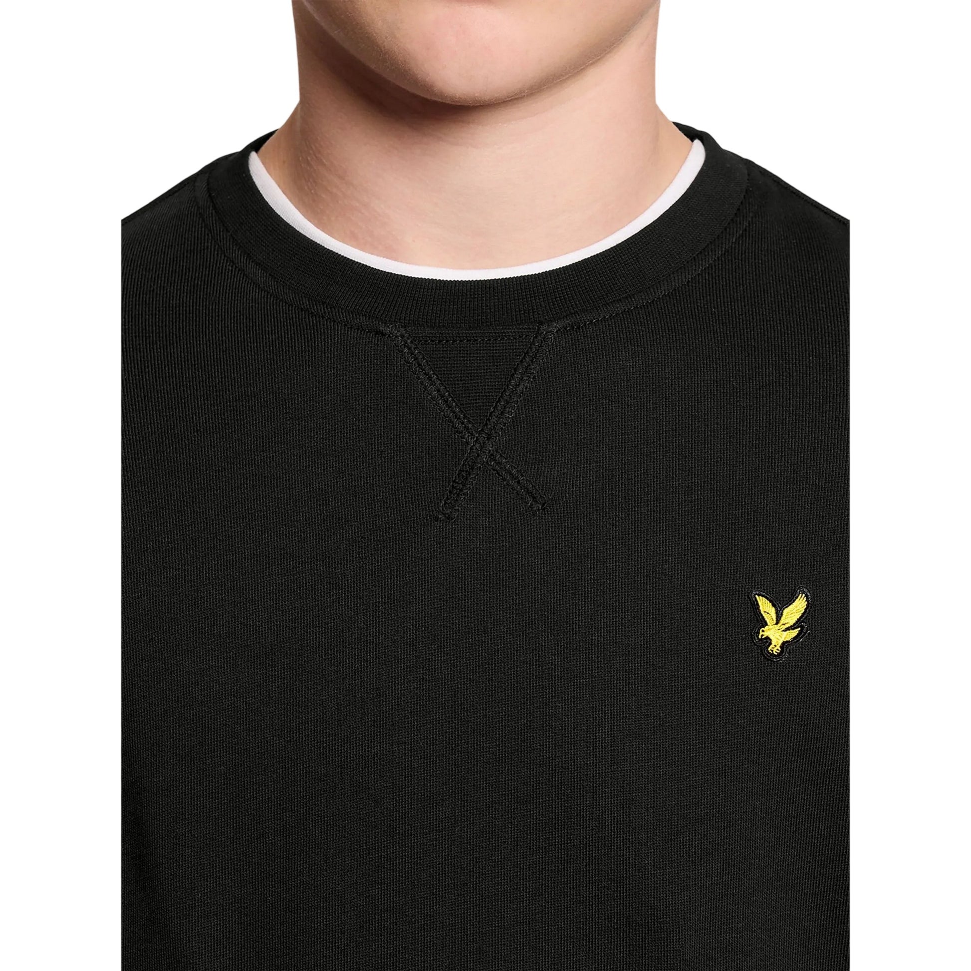 Jet Black - Side - Lyle & Scott Boys Embroidered Logo Cotton Sweatshirt