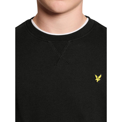 Jet Black - Side - Lyle & Scott Boys Embroidered Logo Cotton Sweatshirt