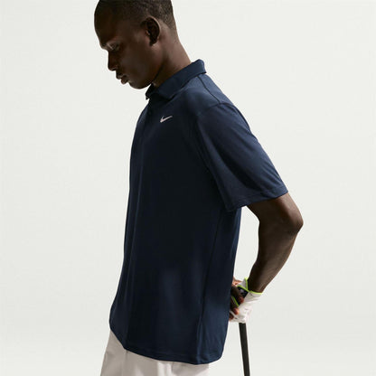 Navy-White - Side - Nike Mens Performance Short-Sleeved Polo Shirt