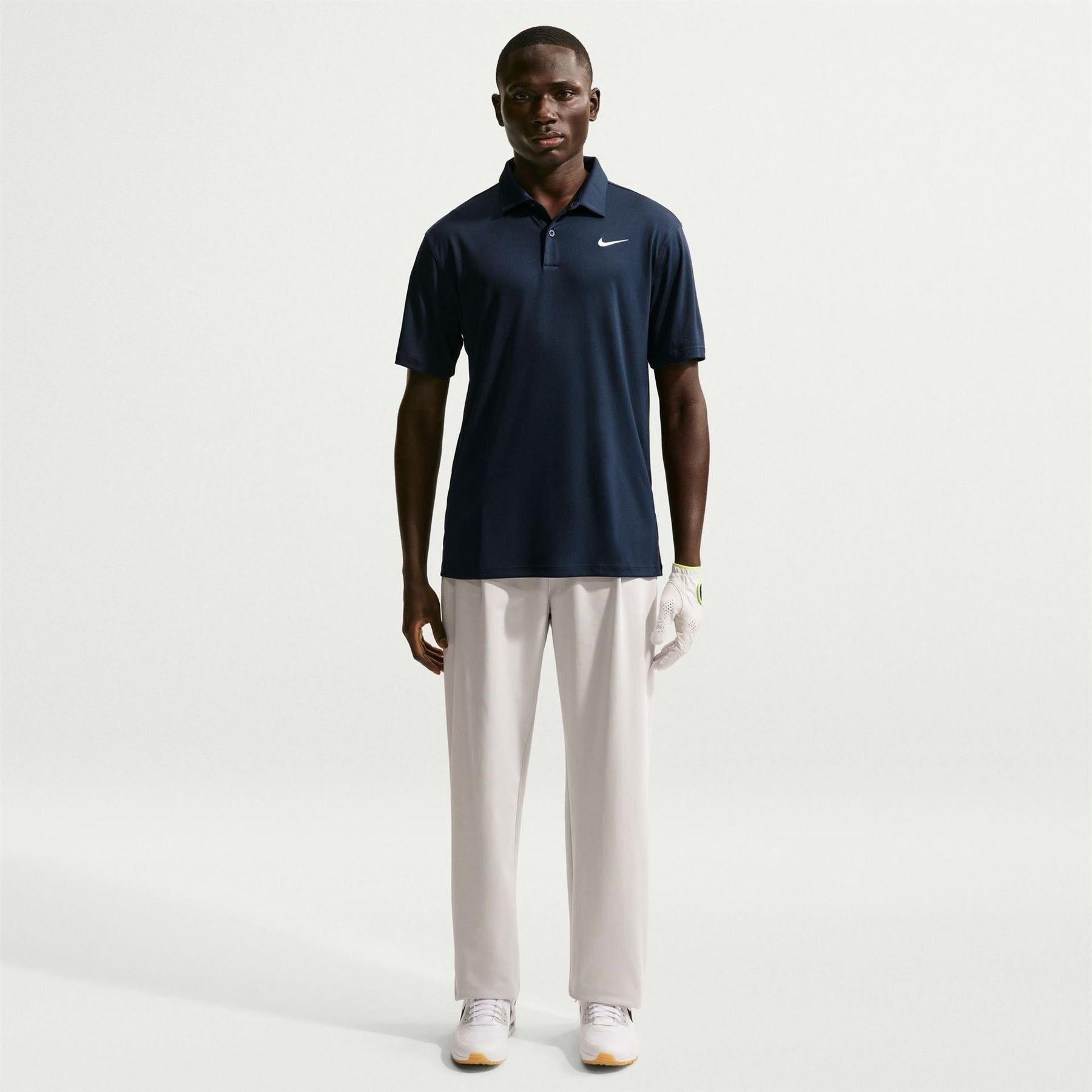 Navy-White - Lifestyle - Nike Mens Performance Short-Sleeved Polo Shirt