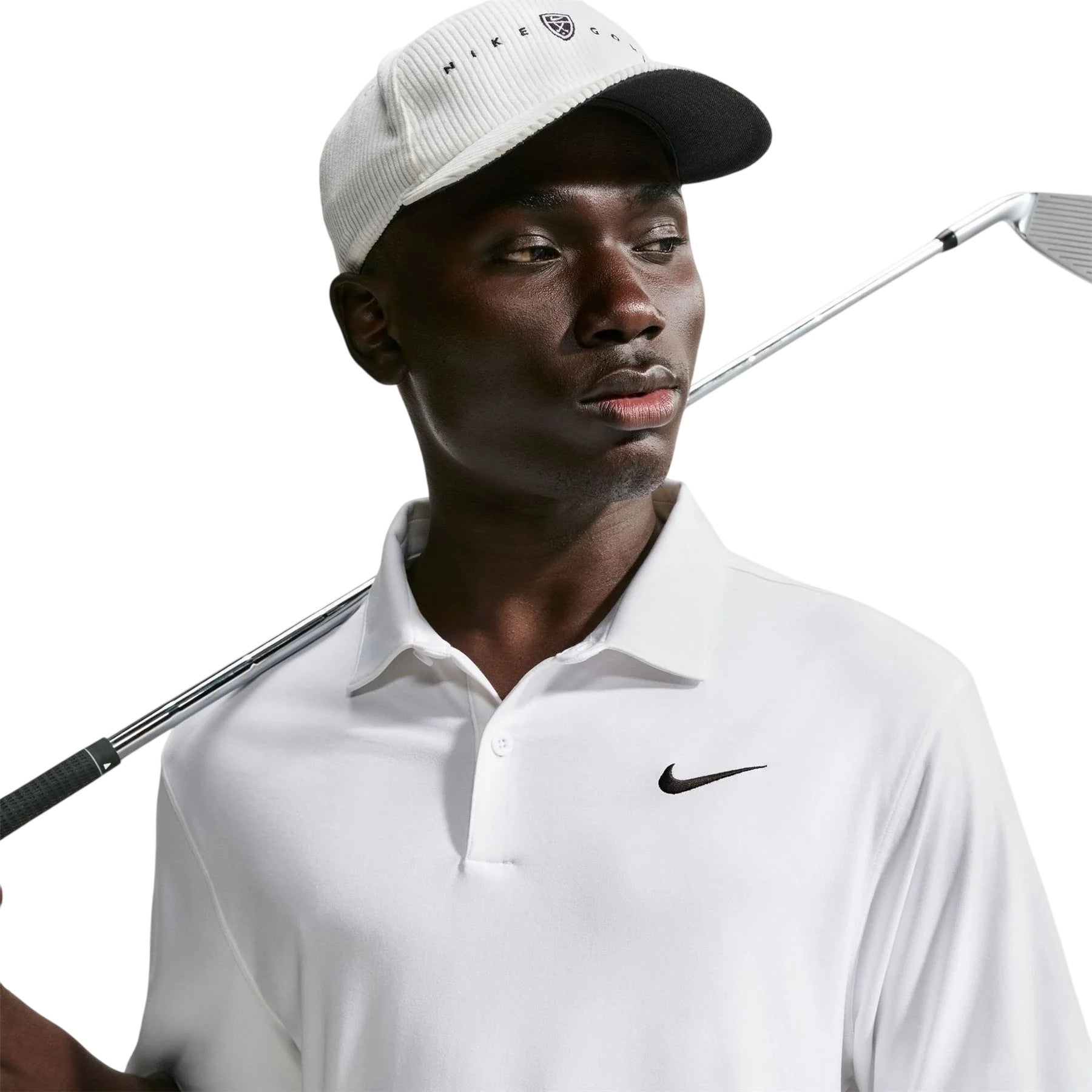 White-Black - Side - Nike Mens Performance Short-Sleeved Polo Shirt