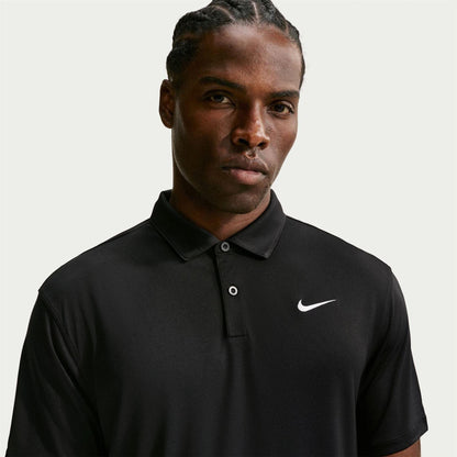 Black-White - Front - Nike Mens Performance Short-Sleeved Polo Shirt
