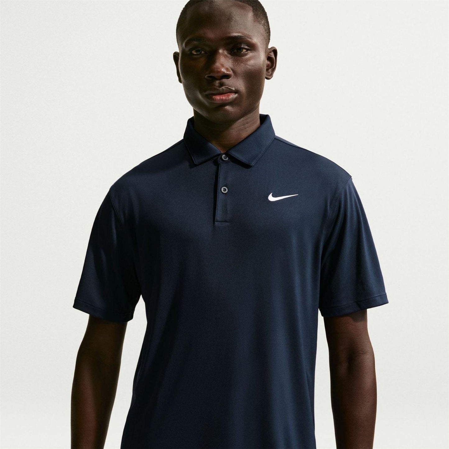 Navy-White - Front - Nike Mens Performance Short-Sleeved Polo Shirt