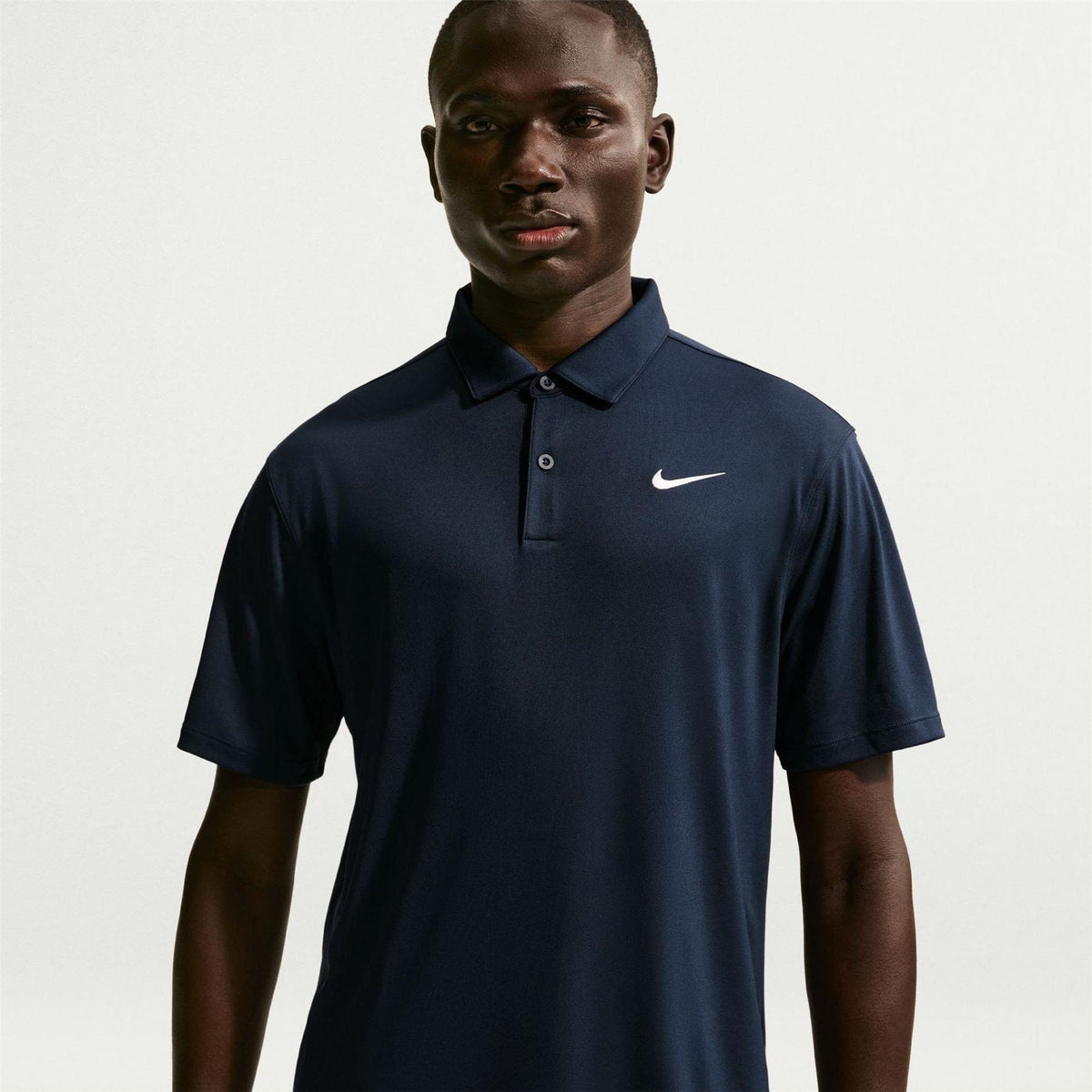 Navy-White - Front - Nike Mens Performance Short-Sleeved Polo Shirt