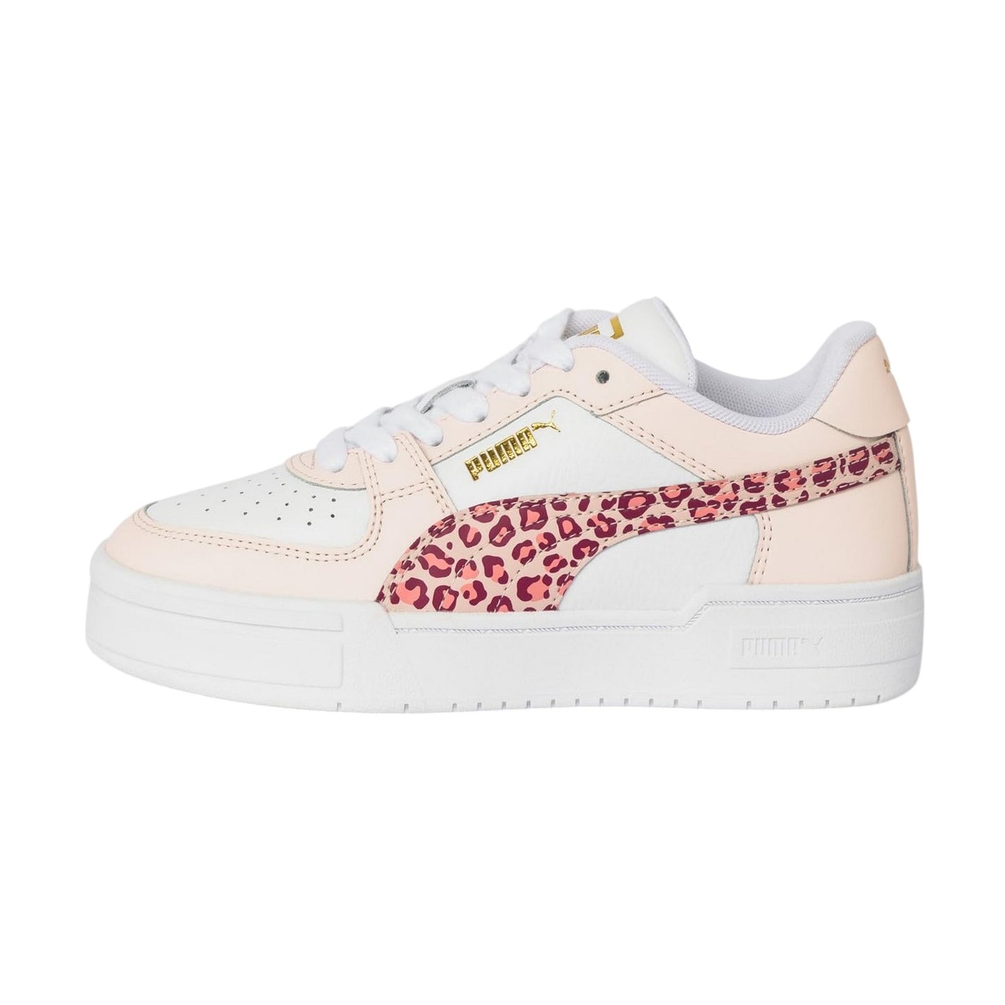 White-Leopard - Side - Puma Childrens-Kids Pro Leopard Print Trainers