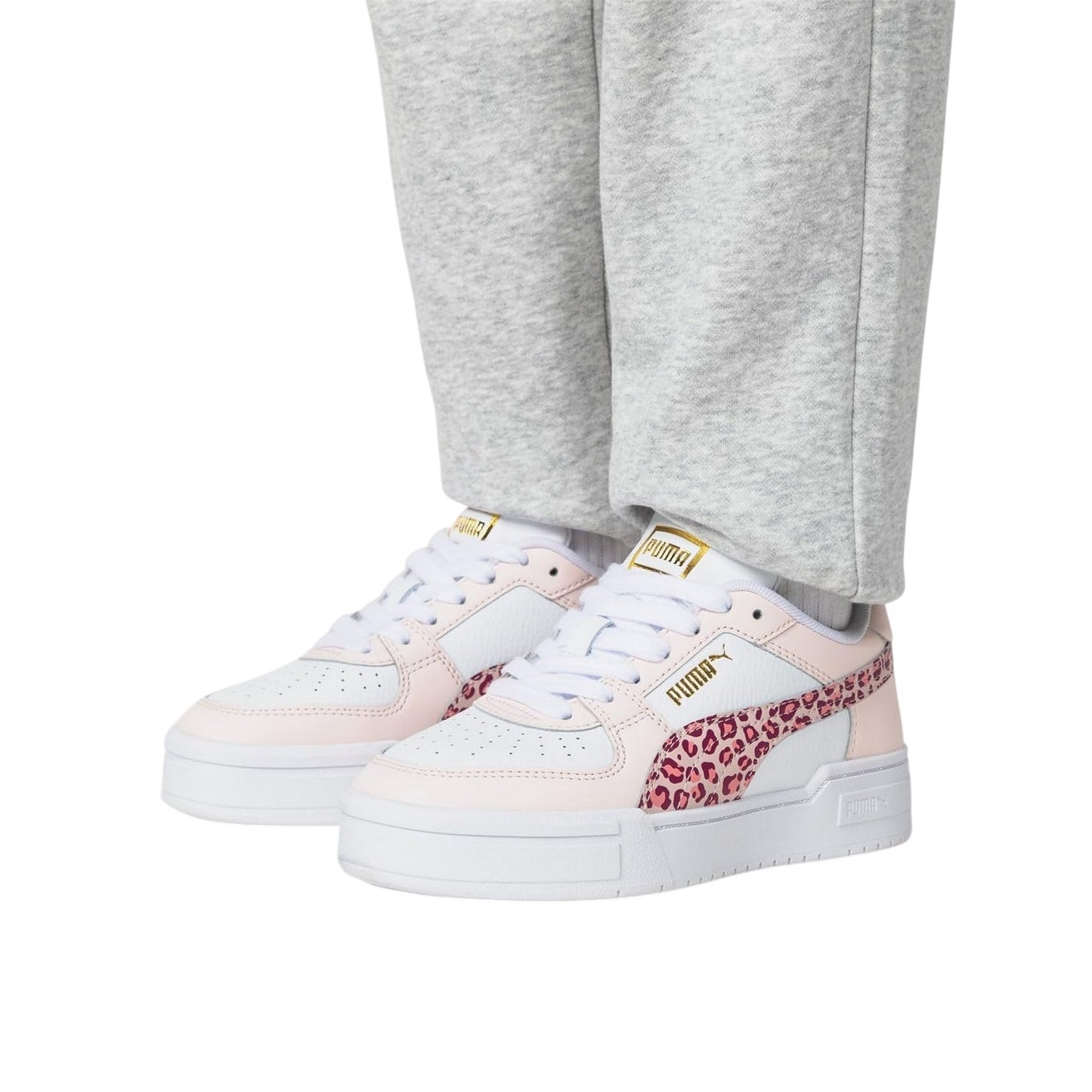 White-Leopard - Lifestyle - Puma Childrens-Kids Pro Leopard Print Trainers