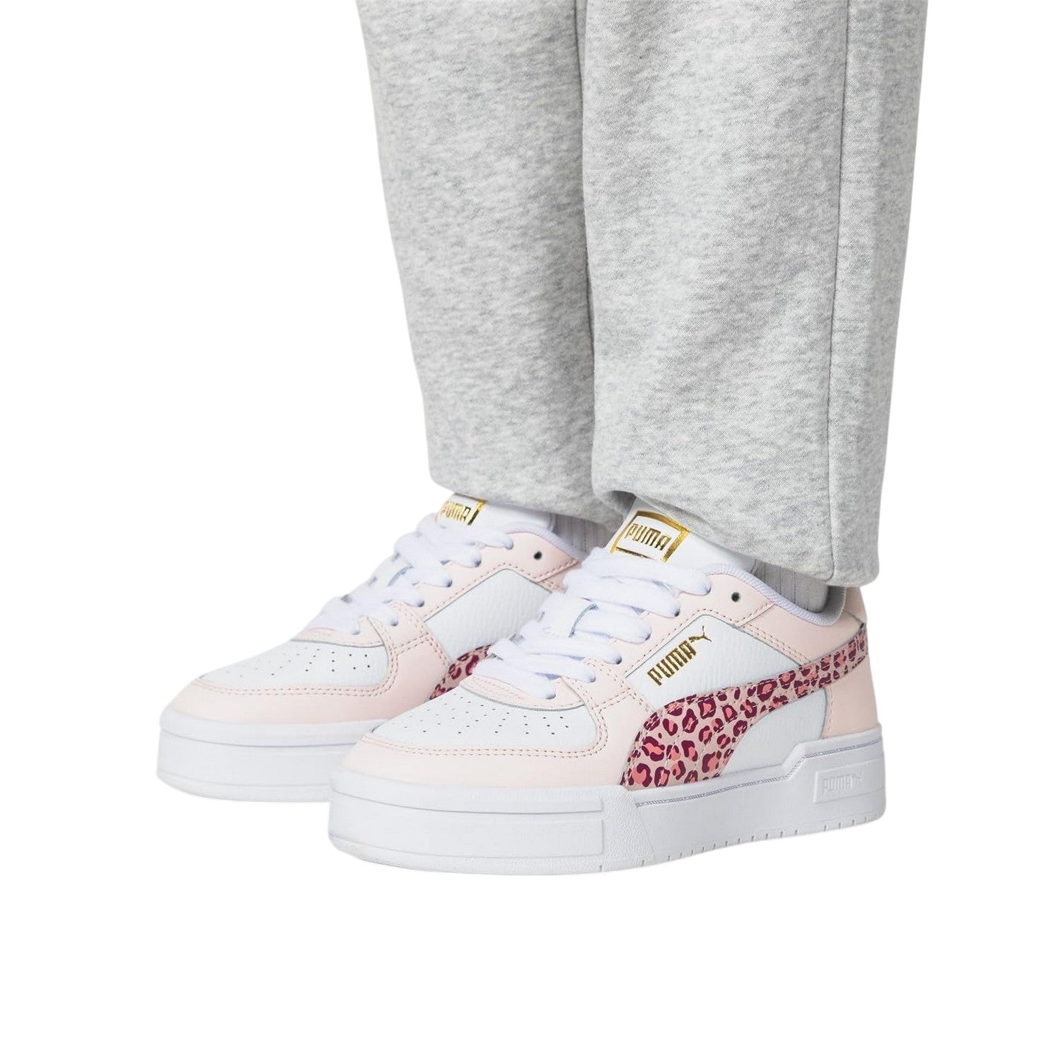 White-Leopard - Lifestyle - Puma Childrens-Kids Pro Leopard Print Trainers