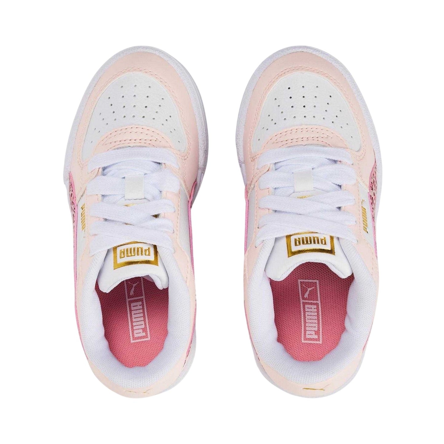 White-Leopard - Pack Shot - Puma Childrens-Kids Pro Leopard Print Trainers