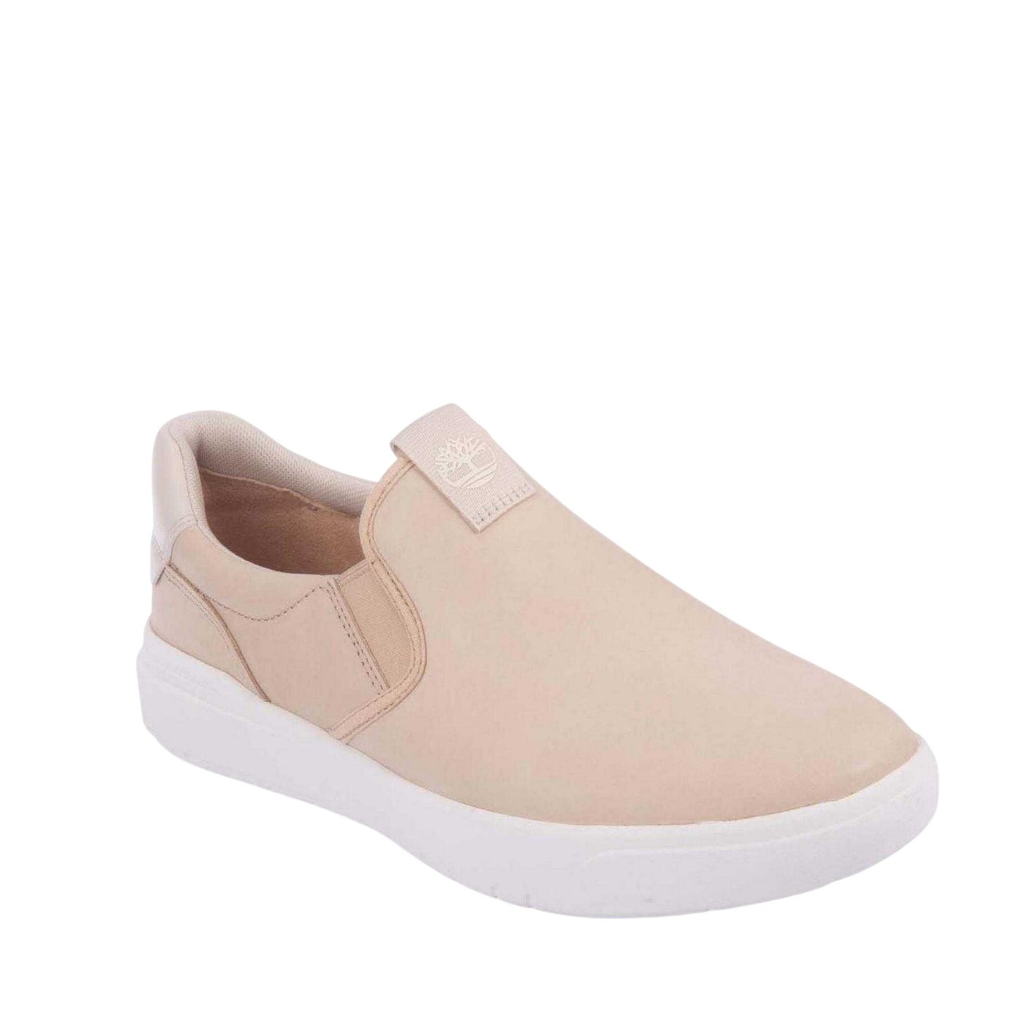 Beige - Front - Timberland Mens Seneca Bay Leather Low Trainers