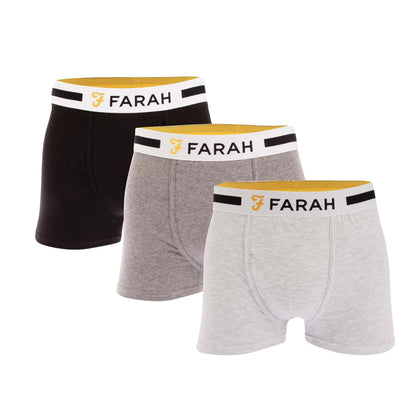 Multicoloured - Front - Farah Mens Yeri Boxer Shorts (Pack of 3)