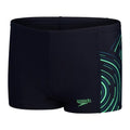 Navy-Green - Front - Speedo Boys Plastisol Swim Shorts