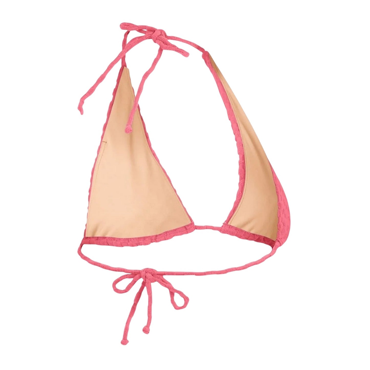 Light Pink - Back - Speedo Womens-Ladies Textured Triangle Cups Bikini Top
