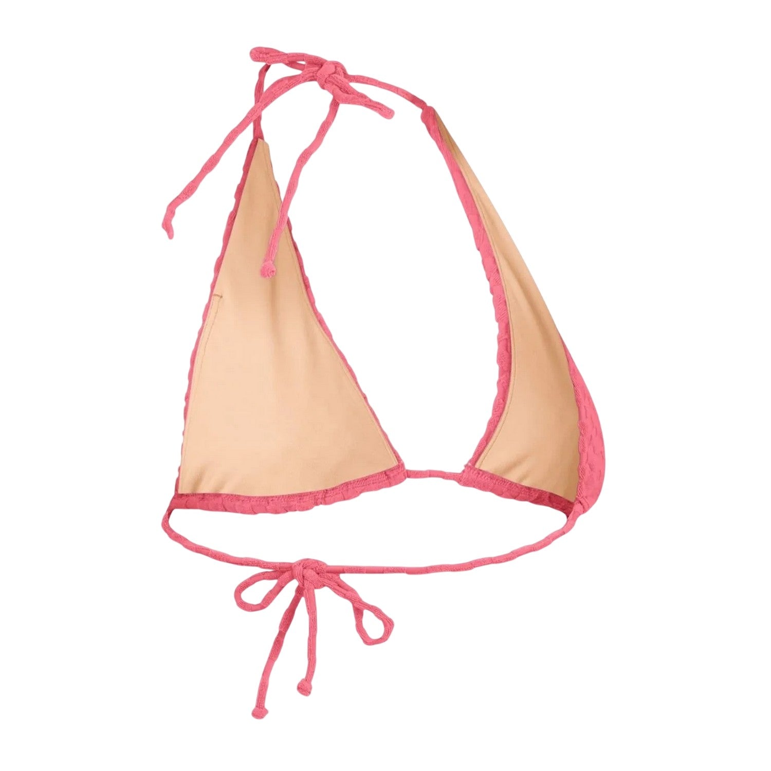 Light Pink - Back - Speedo Womens-Ladies Textured Triangle Cups Bikini Top