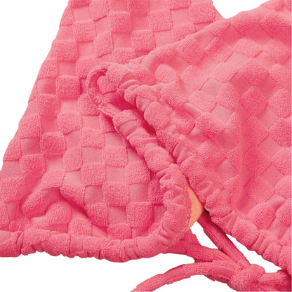 Light Pink - Side - Speedo Womens-Ladies Textured Triangle Cups Bikini Top