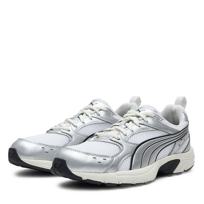 White-Silver - Front - Puma Mens Milenio Tech Leather Low Trainers