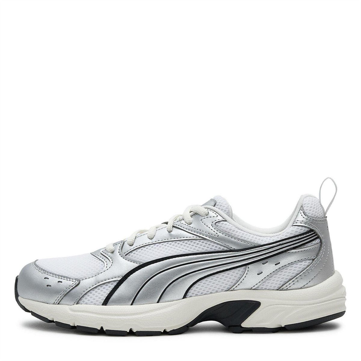 White-Silver - Back - Puma Mens Milenio Tech Leather Low Trainers
