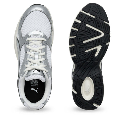 White-Silver - Side - Puma Mens Milenio Tech Leather Low Trainers