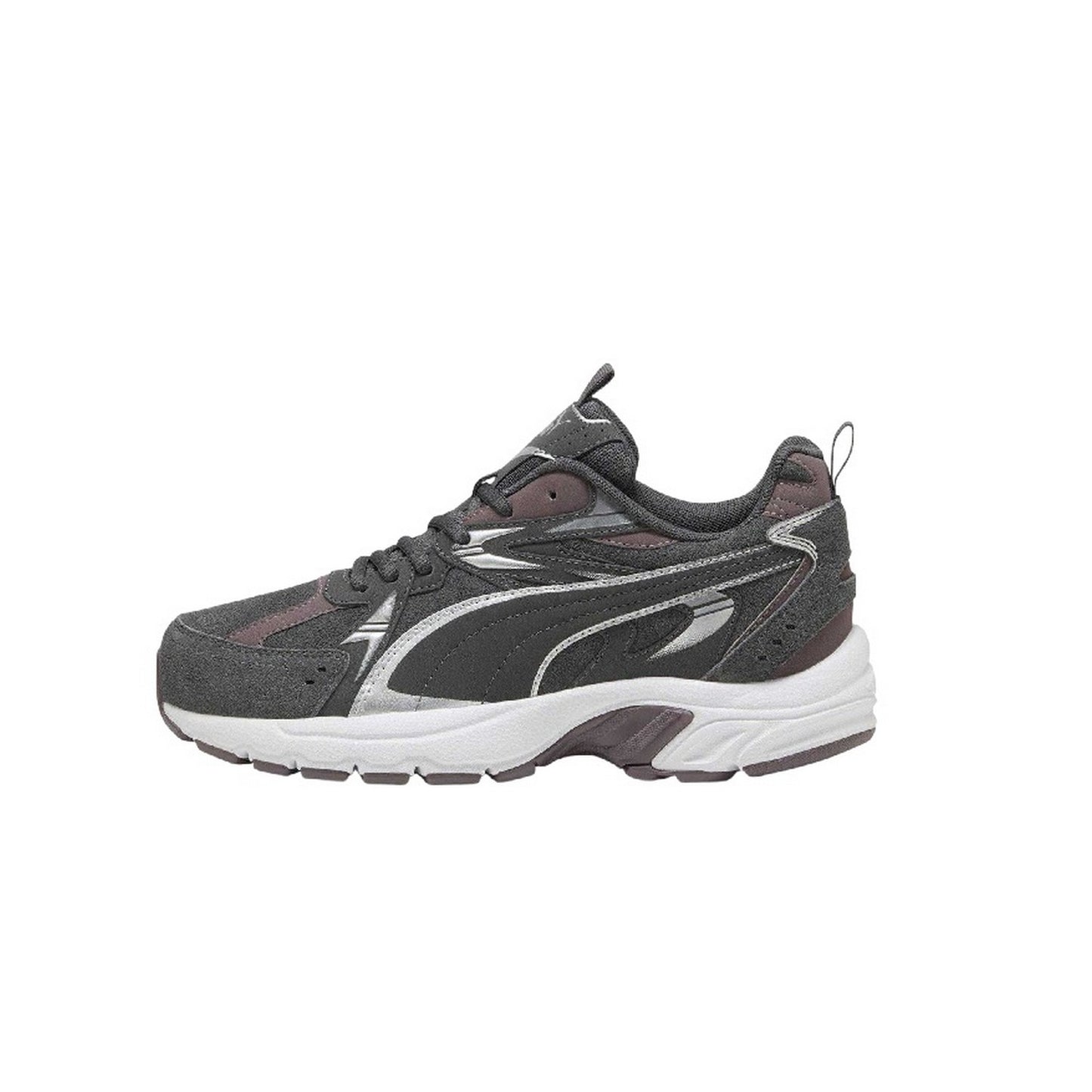Slate-White - Side - Puma Mens Milenio Tech Leather Low Trainers