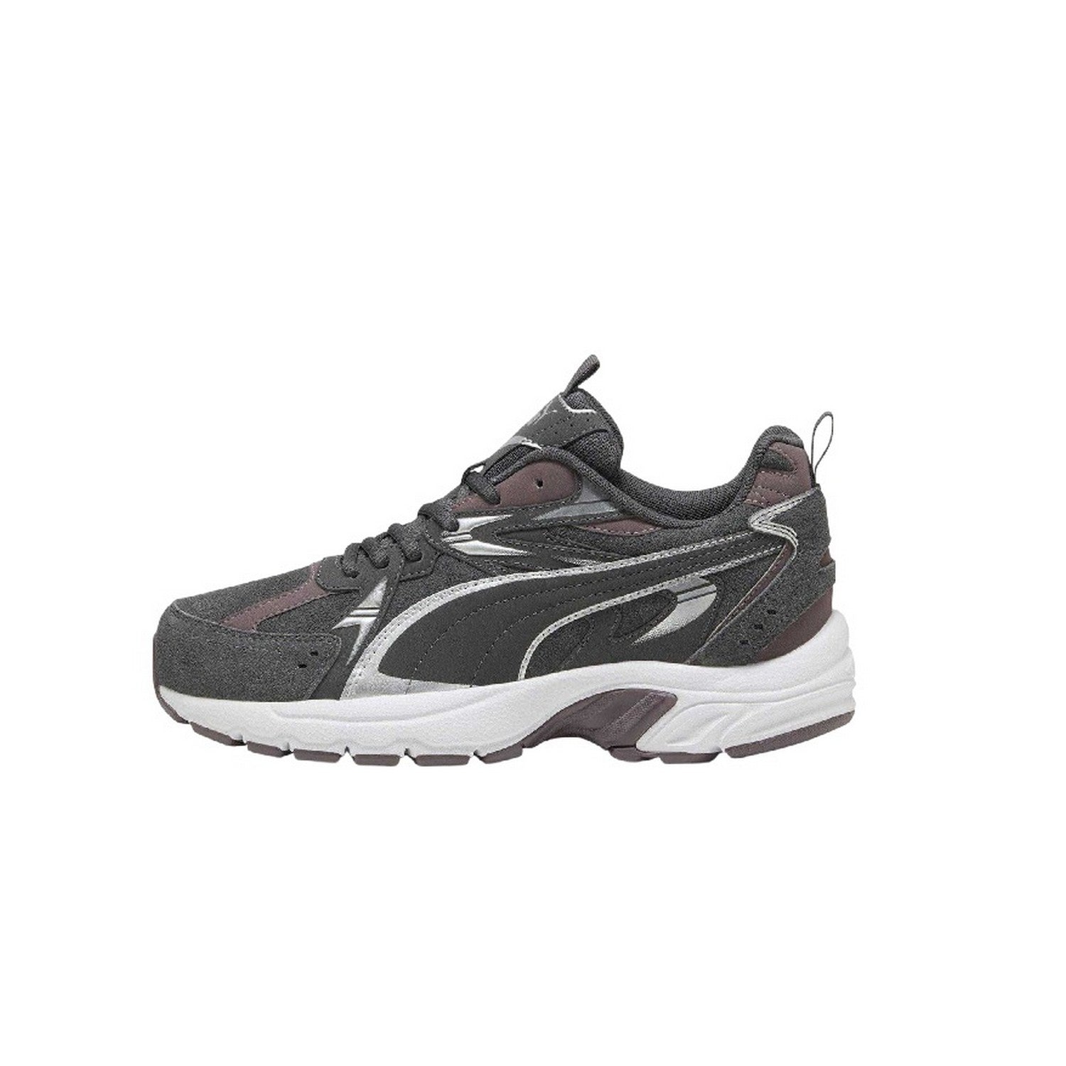 Slate-White - Side - Puma Mens Milenio Tech Leather Low Trainers