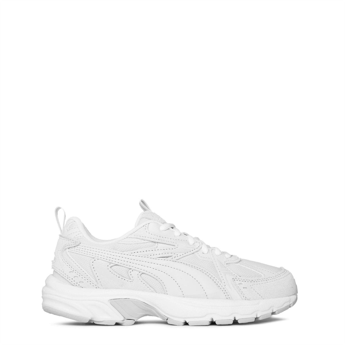 Grey - Front - Puma Mens Milenio Tech Leather Low Trainers