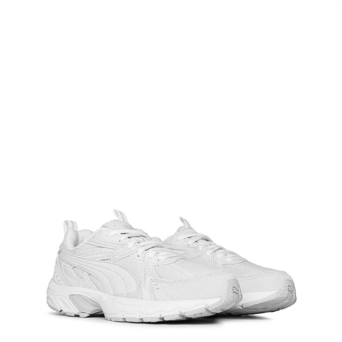 Grey - Side - Puma Mens Milenio Tech Leather Low Trainers