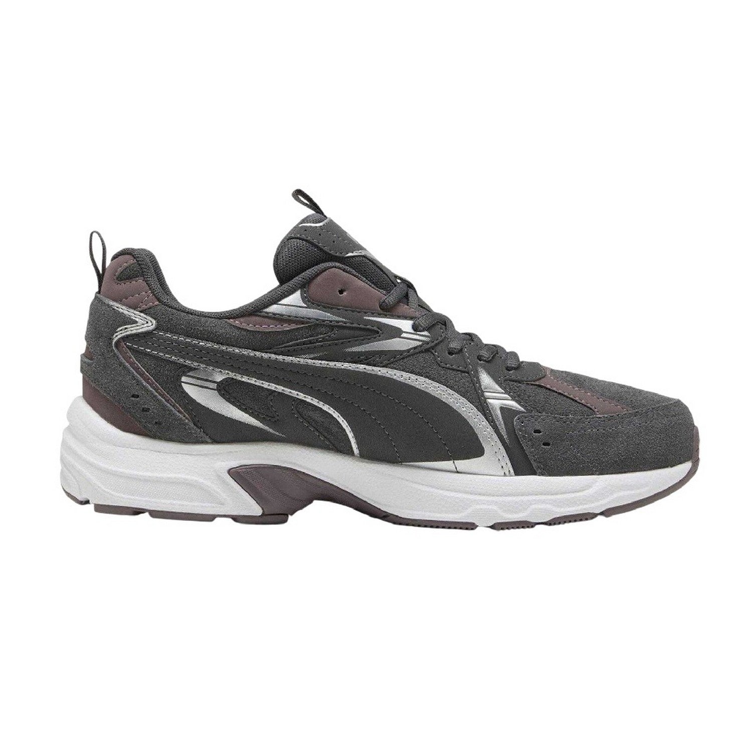 Slate-White - Front - Puma Mens Milenio Tech Leather Low Trainers