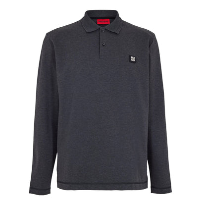 Medium Grey - Front - Hugo Mens Dinote Collared Polo Shirt